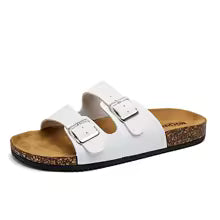 Retro Leather Cork Slides