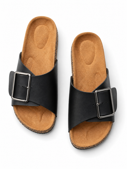 Soft Wood Grain Slip-On Slippers